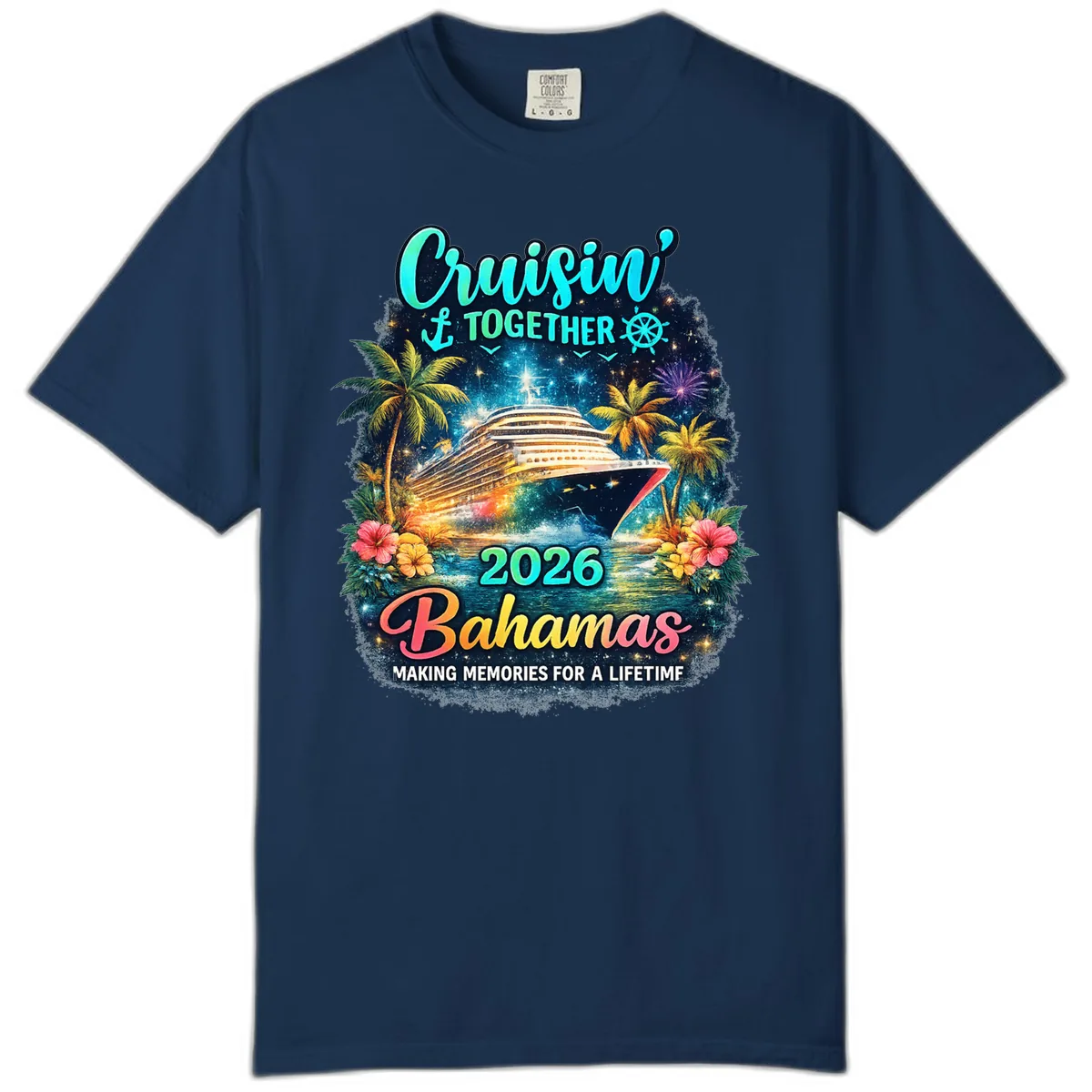 Cruisin' Together 2026 Bahamas Family Vacation Comfort Color in Navy