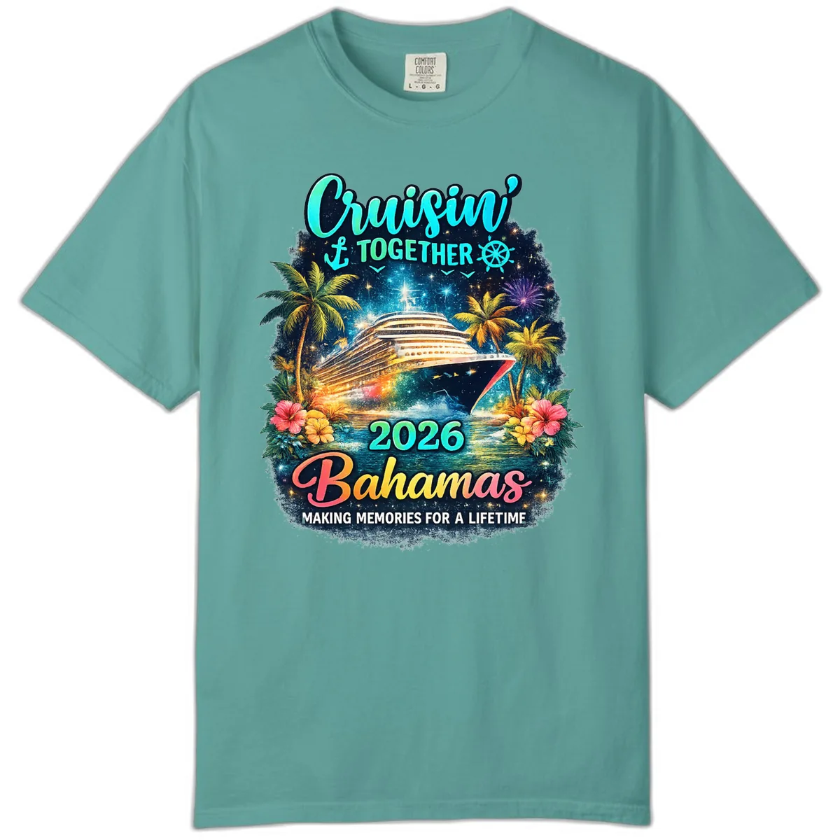 Cruisin' Together 2026 Bahamas Family Vacation Comfort Color in Seafoam