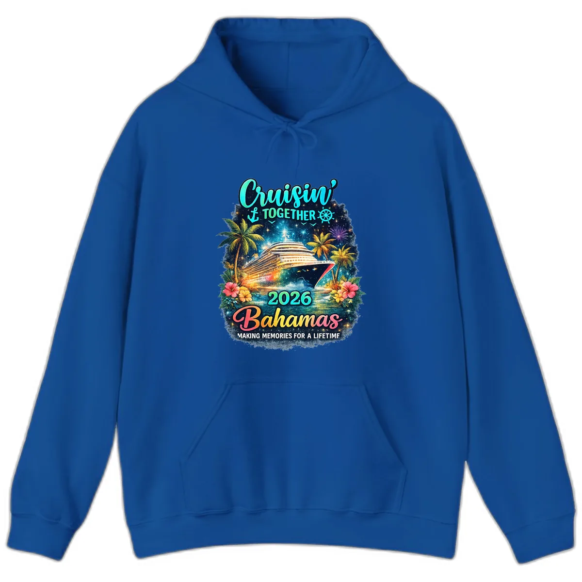Cruisin' Together 2026 Bahamas Family Vacation Hoodie in Royal