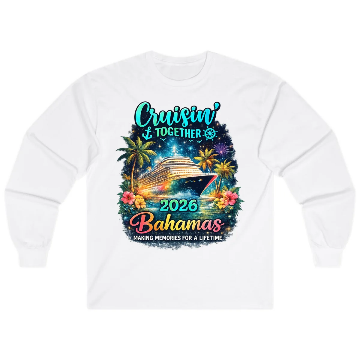 Cruisin' Together 2026 Bahamas Family Vacation Long Sleeve in White