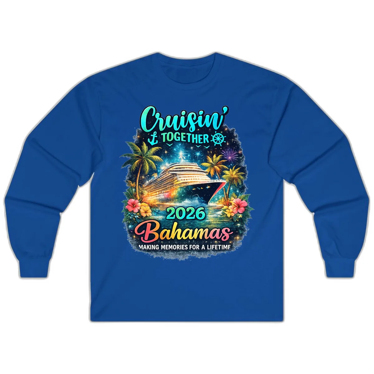 Cruisin' Together 2026 Bahamas Family Vacation Long Sleeve in Royal