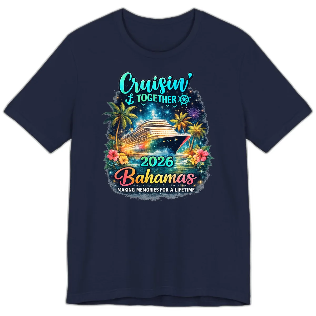 Cruisin' Together 2026 Bahamas Family Vacation Premium T-Shirt in Navy
