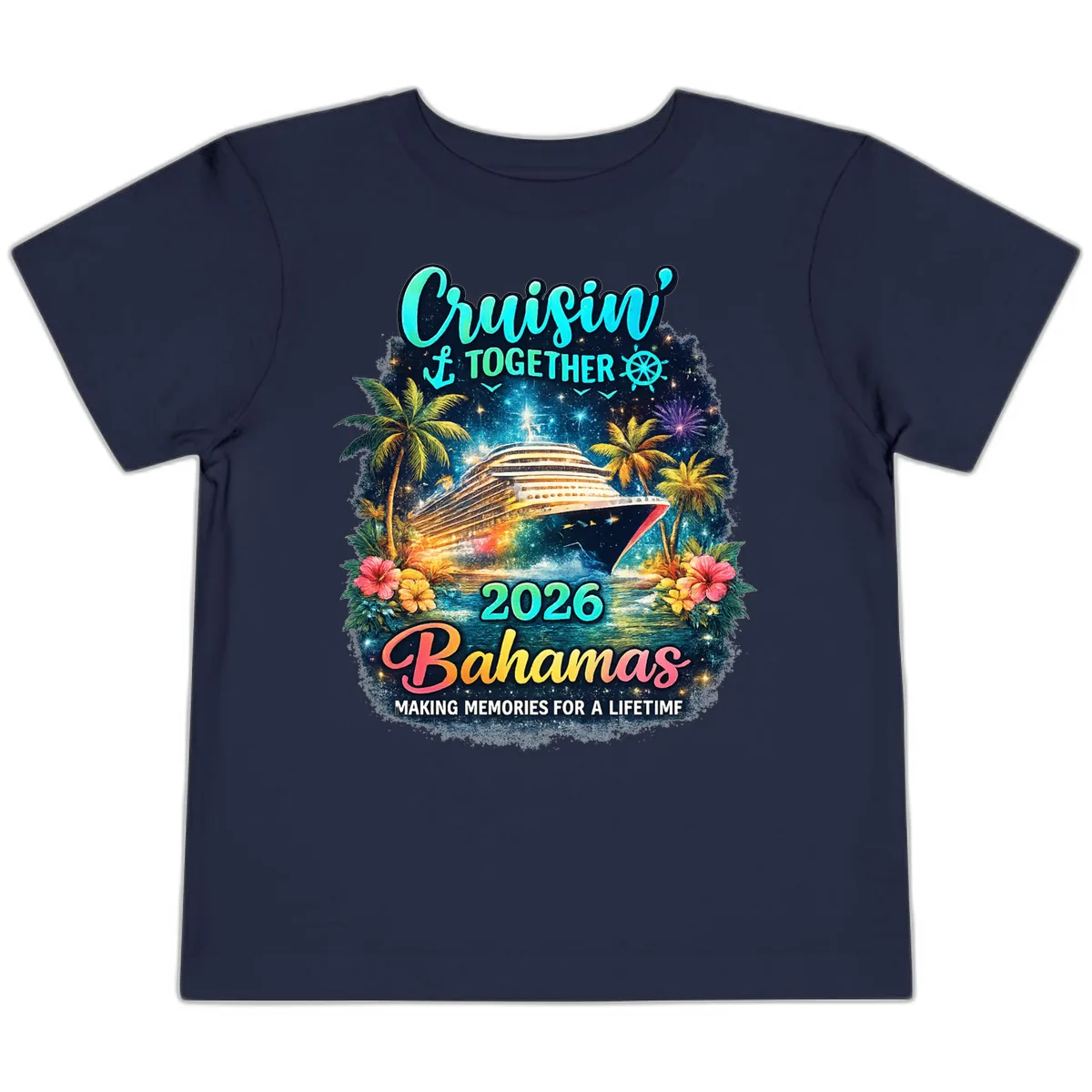 Cruisin' Together 2026 Bahamas Family Vacation Toddler T-Shirt in Navy