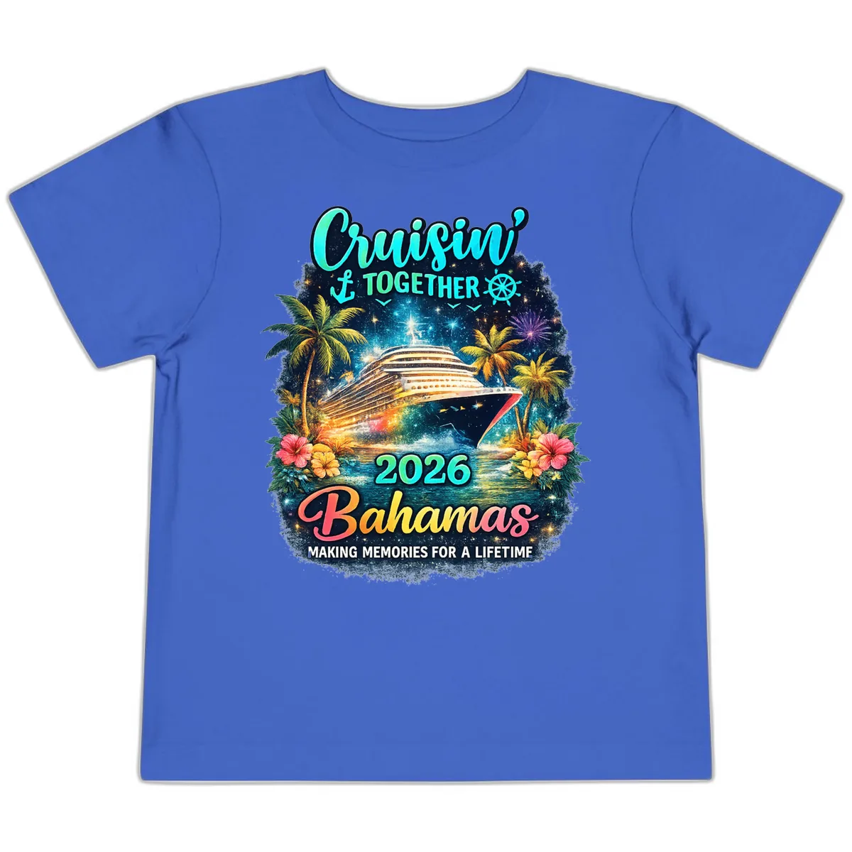 Cruisin' Together 2026 Bahamas Family Vacation Toddler T-Shirt in True Royal