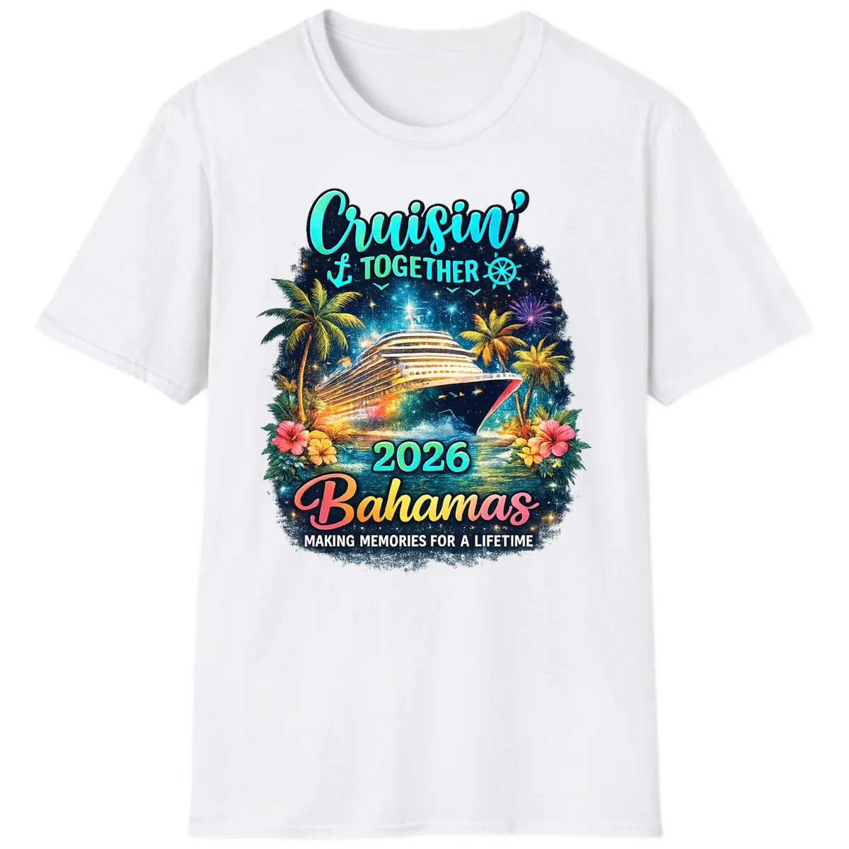 Cruisin' Together 2026 Bahamas Family Vacation T-Shirt in White