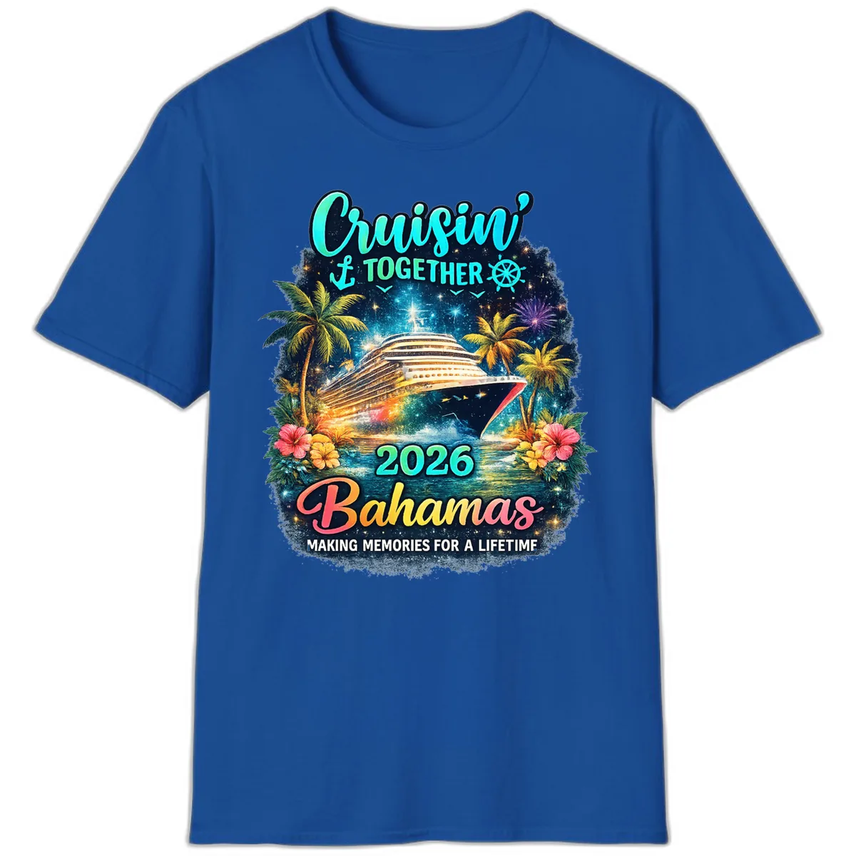 Cruisin' Together 2026 Bahamas Family Vacation T-Shirt in Royal