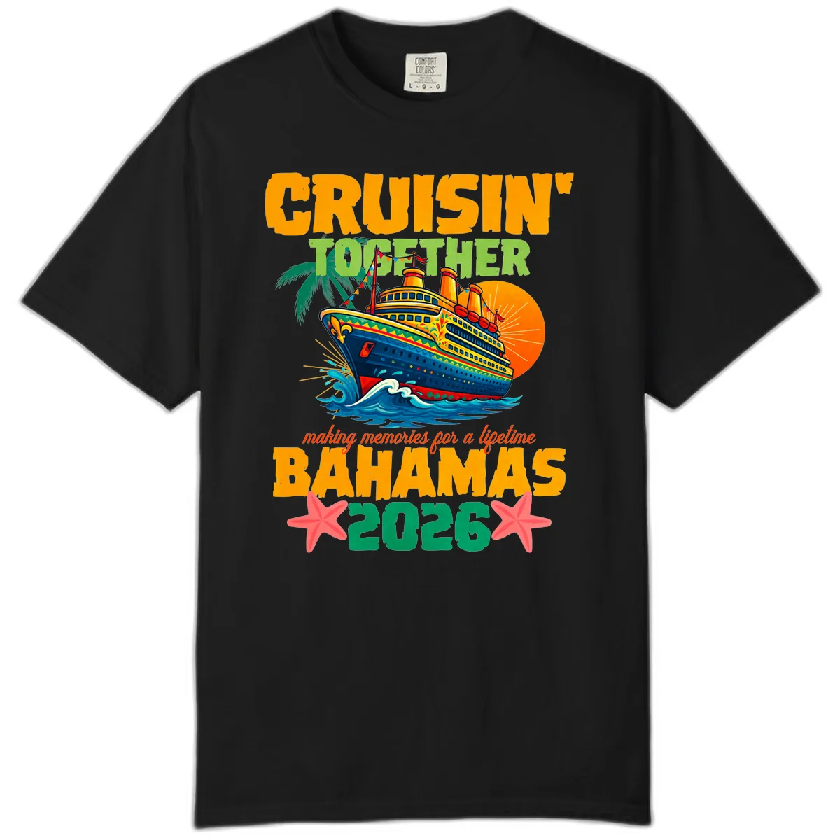 Bahamas 2026 Family Cruise Together Design Comfort Color in Black