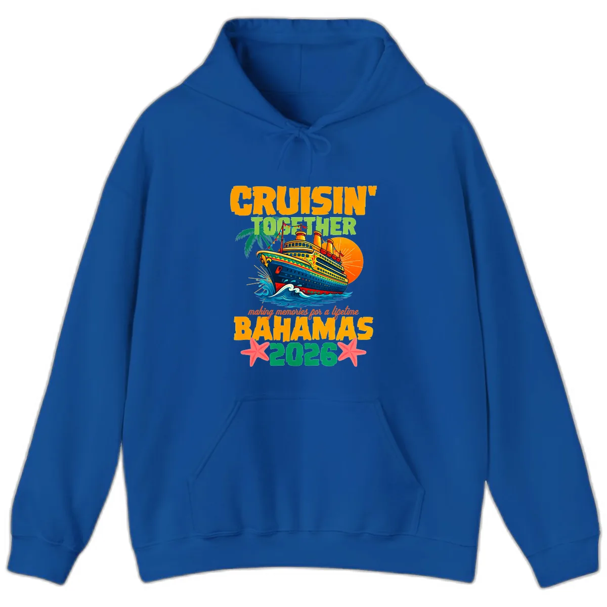 Bahamas 2026 Family Cruise Together Design Hoodie in Royal