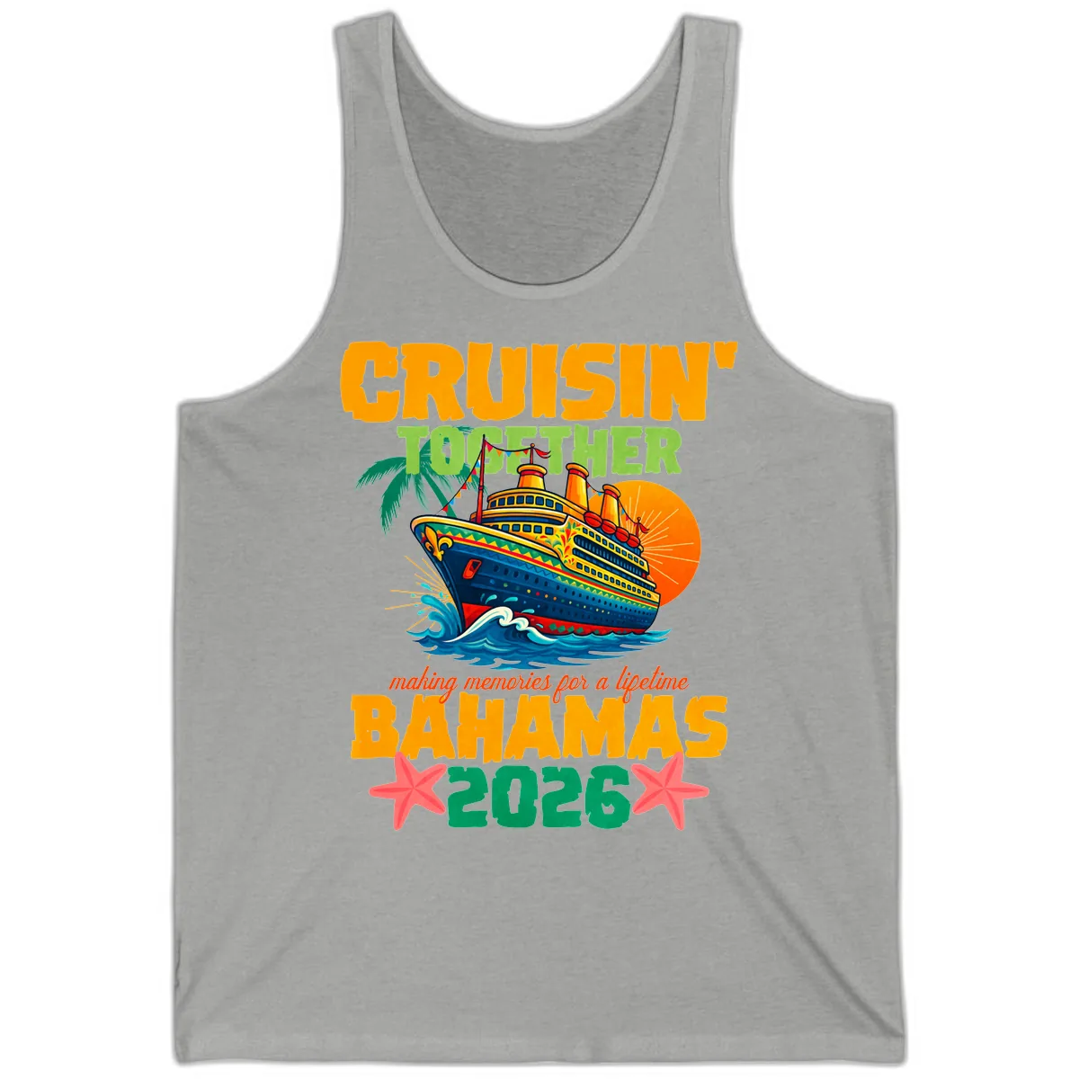 Bahamas 2026 Family Cruise Together Design Tank in Athletic Heather