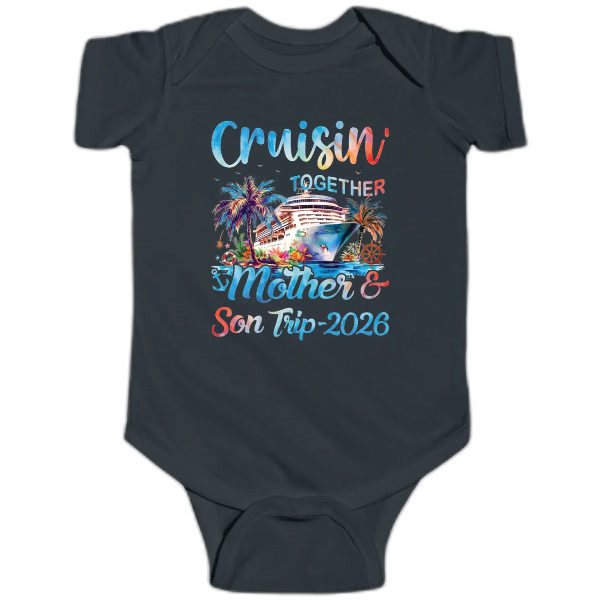 Cruisin' Together Mother and Son Trip 2026 Baby Onesie in Black
