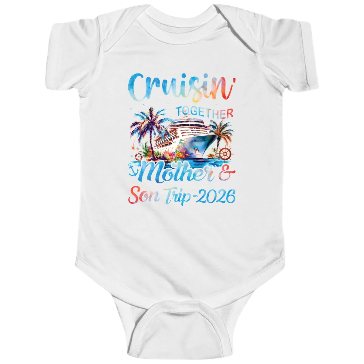 Cruisin' Together Mother and Son Trip 2026 Baby Onesie in White