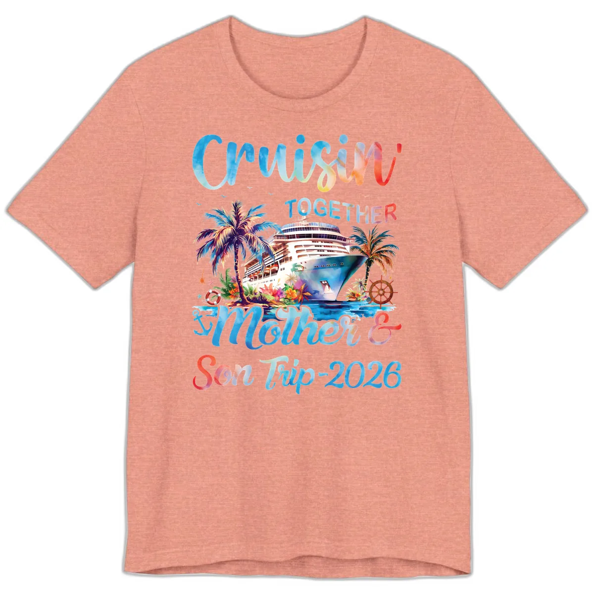 Cruisin' Together Mother and Son Trip 2026 Premium T-Shirt in Heather Sunset