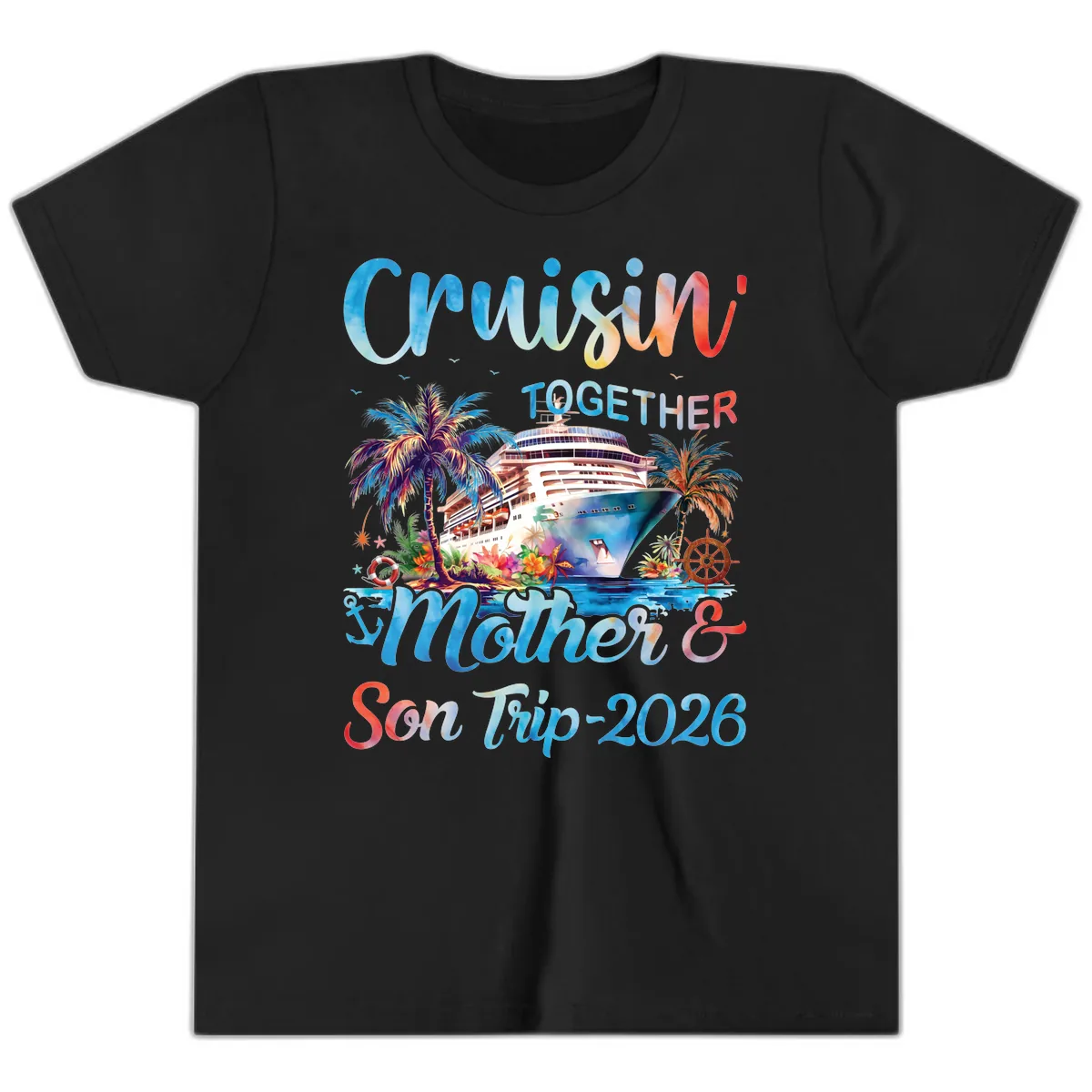 Cruisin' Together Mother and Son Trip 2026 Youth T-Shirt in Black