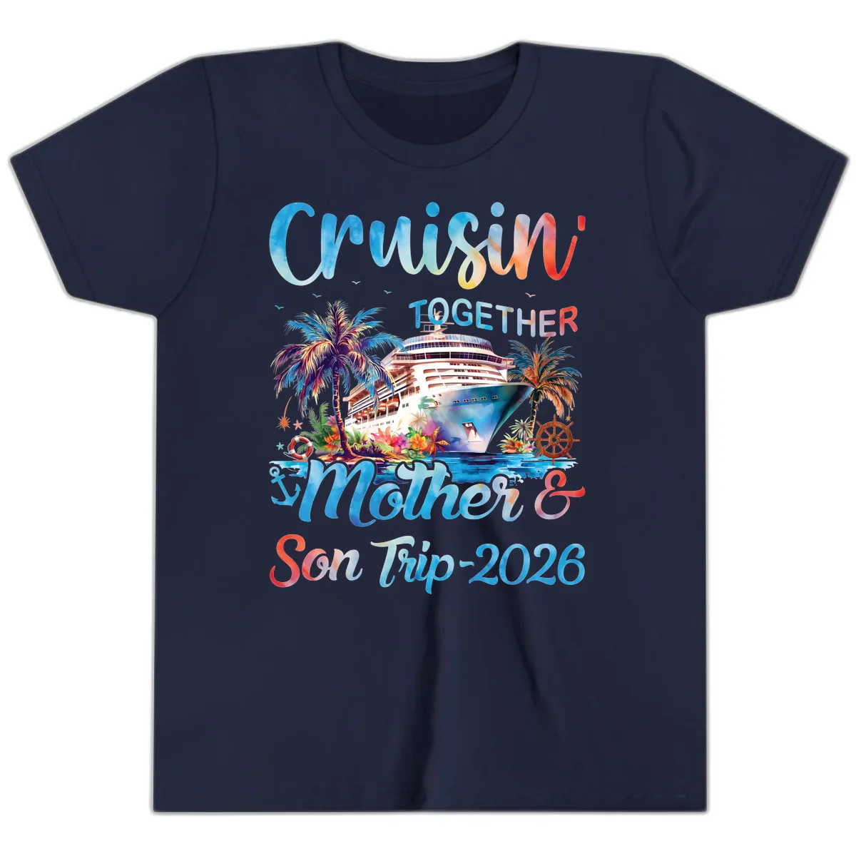 Cruisin' Together Mother and Son Trip 2026 Youth T-Shirt in Navy