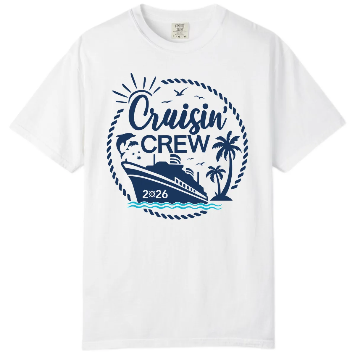 Cruisin' Crew 2026 Family Vacation Apparel Comfort Color in White