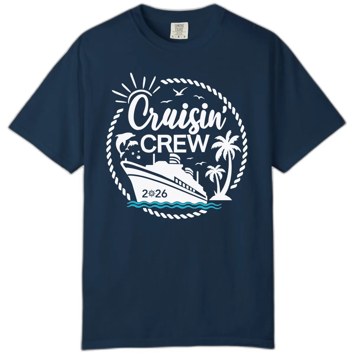 Cruisin' Crew 2026 Family Vacation Apparel Comfort Color in True Navy