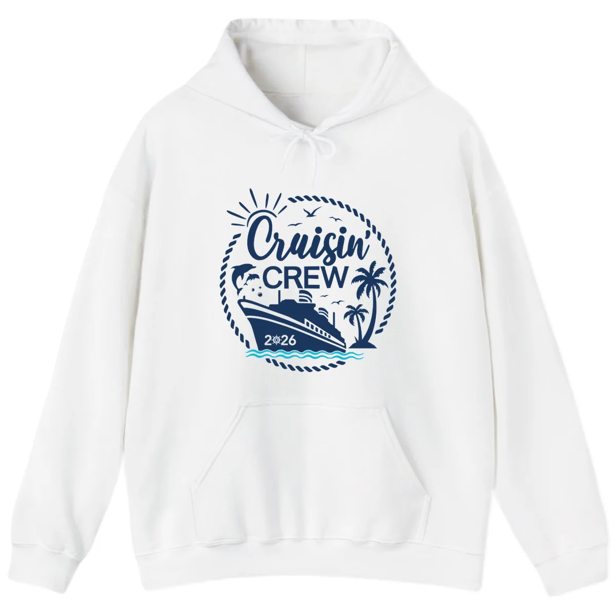 Cruisin' Crew 2026 Family Vacation Apparel Hoodie in White