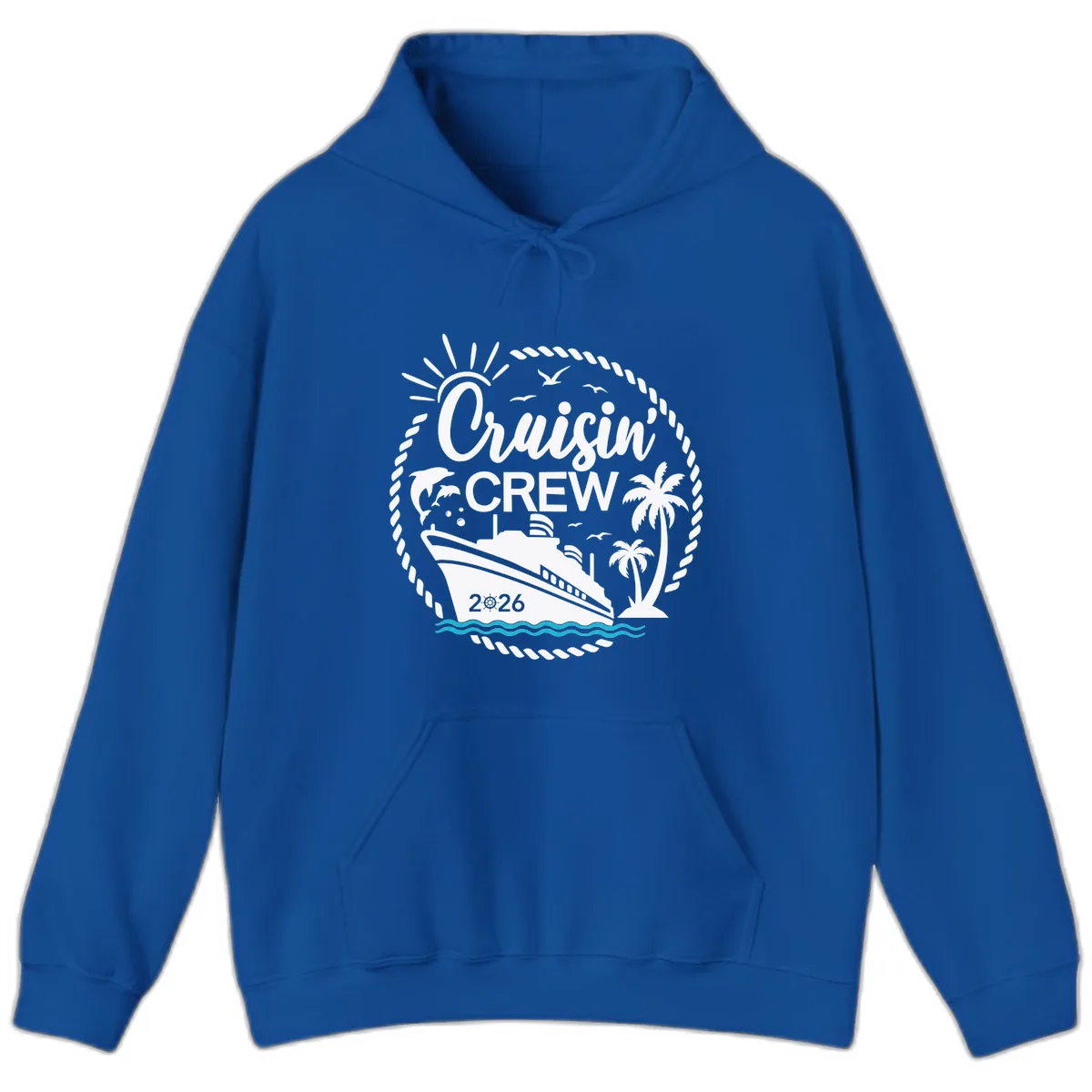 Cruisin' Crew 2026 Family Vacation Apparel Hoodie in Royal