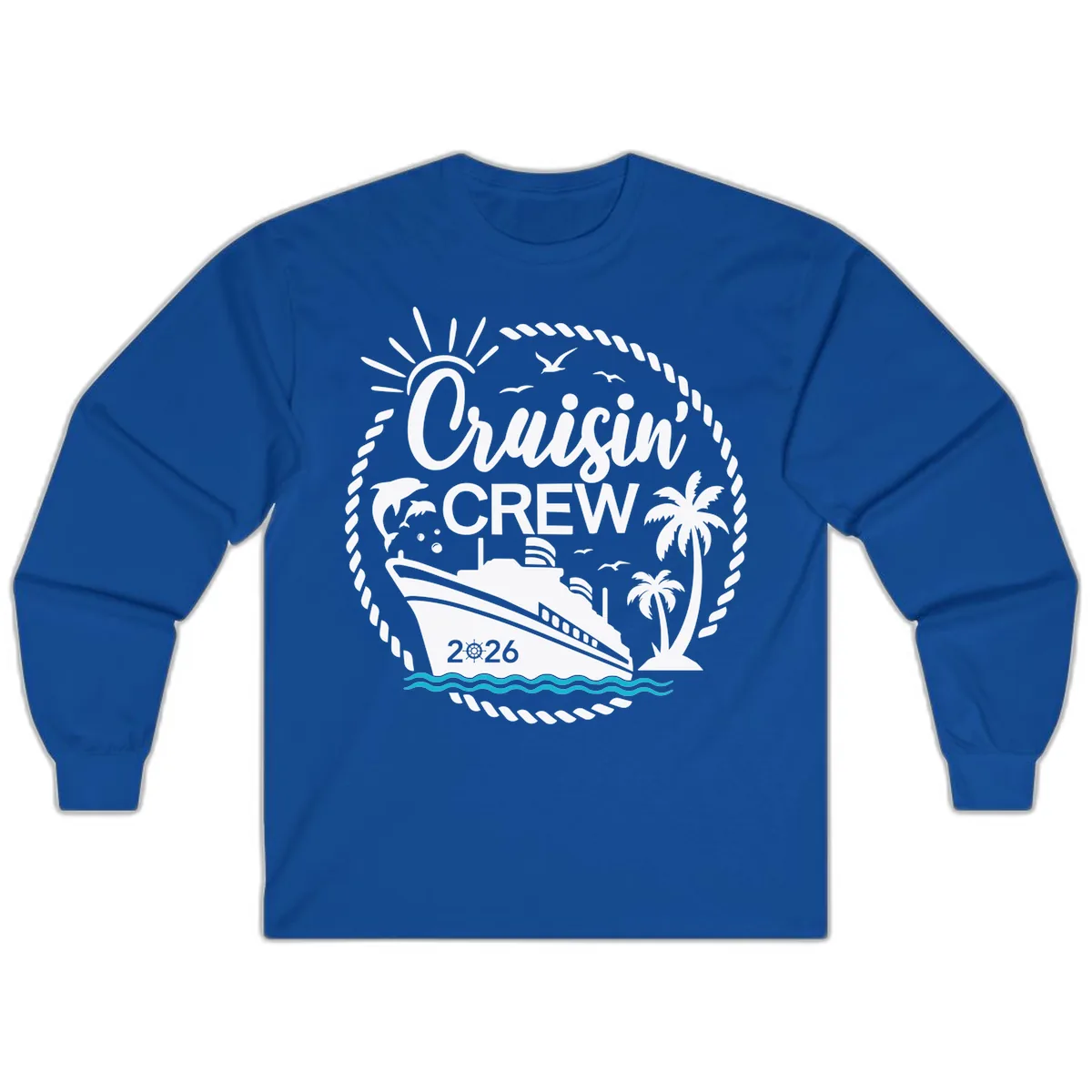 Cruisin' Crew 2026 Family Vacation Apparel Long Sleeve in Royal