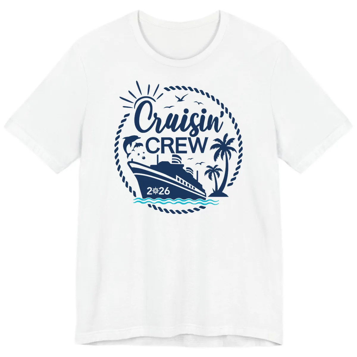 Cruisin' Crew 2026 Family Vacation Apparel Premium T-Shirt in White