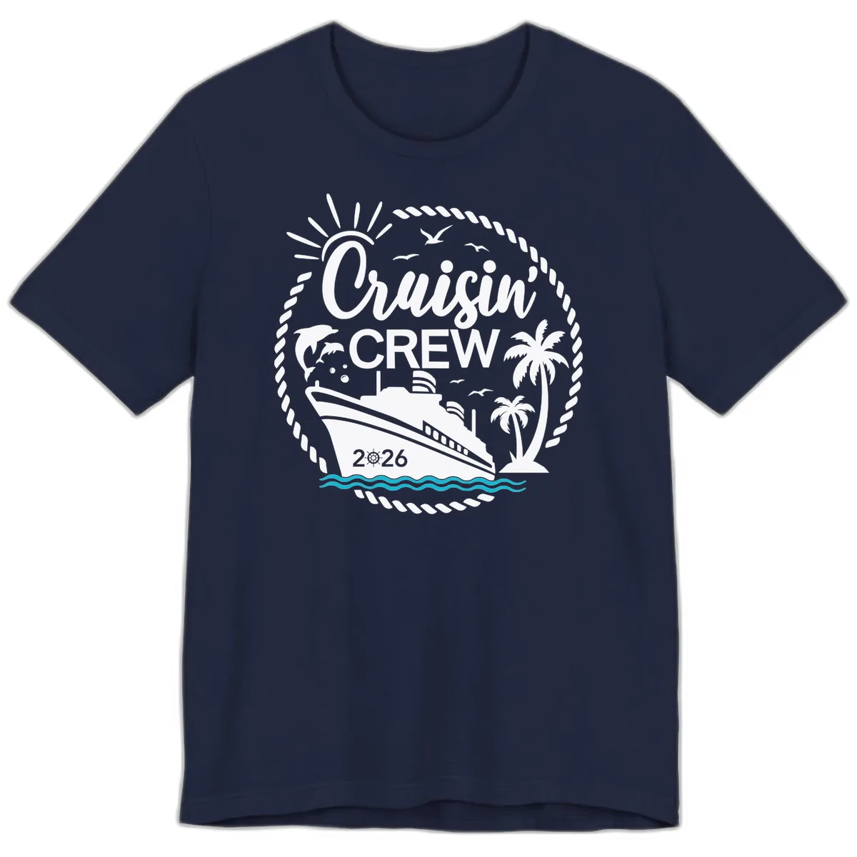 Cruisin' Crew 2026 Family Vacation Apparel Premium T-Shirt in Navy