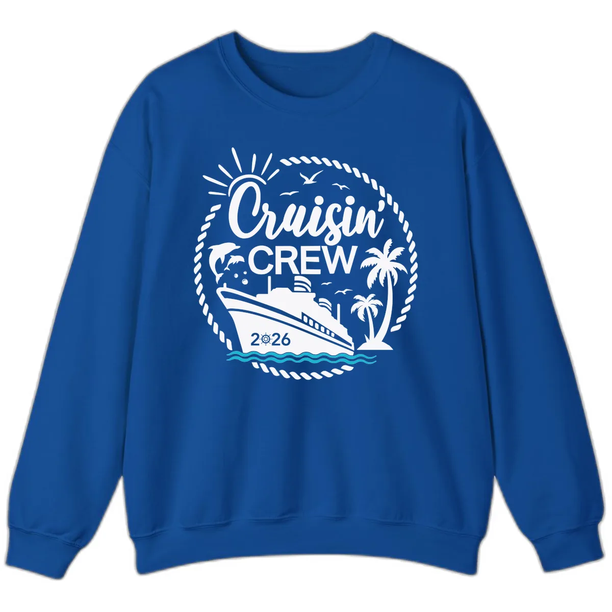 Cruisin' Crew 2026 Family Vacation Apparel Sweatshirt in Royal