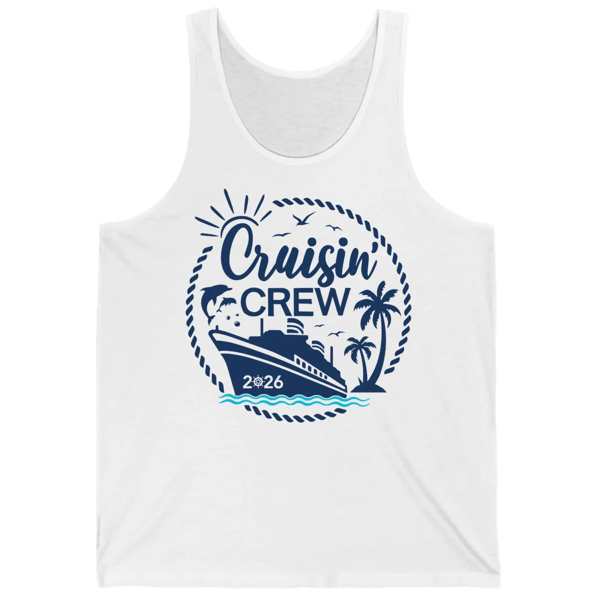 Cruisin' Crew 2026 Family Vacation Apparel Tank in White