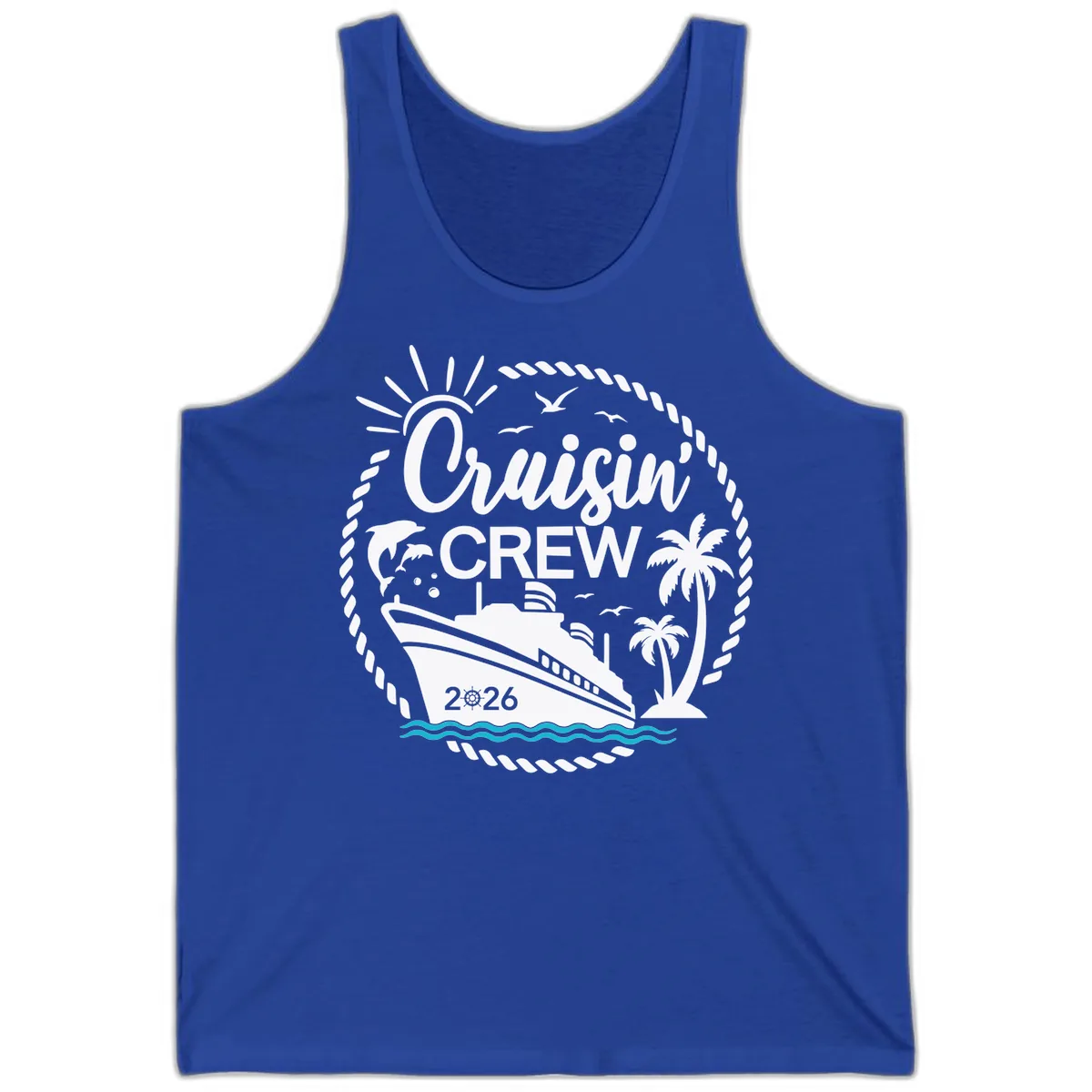 Cruisin' Crew 2026 Family Vacation Apparel Tank in True Royal