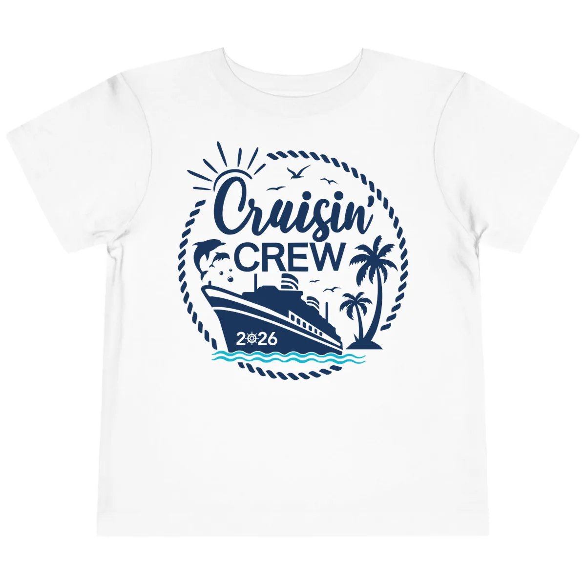 Cruisin' Crew 2026 Family Vacation Apparel Toddler T-Shirt in White