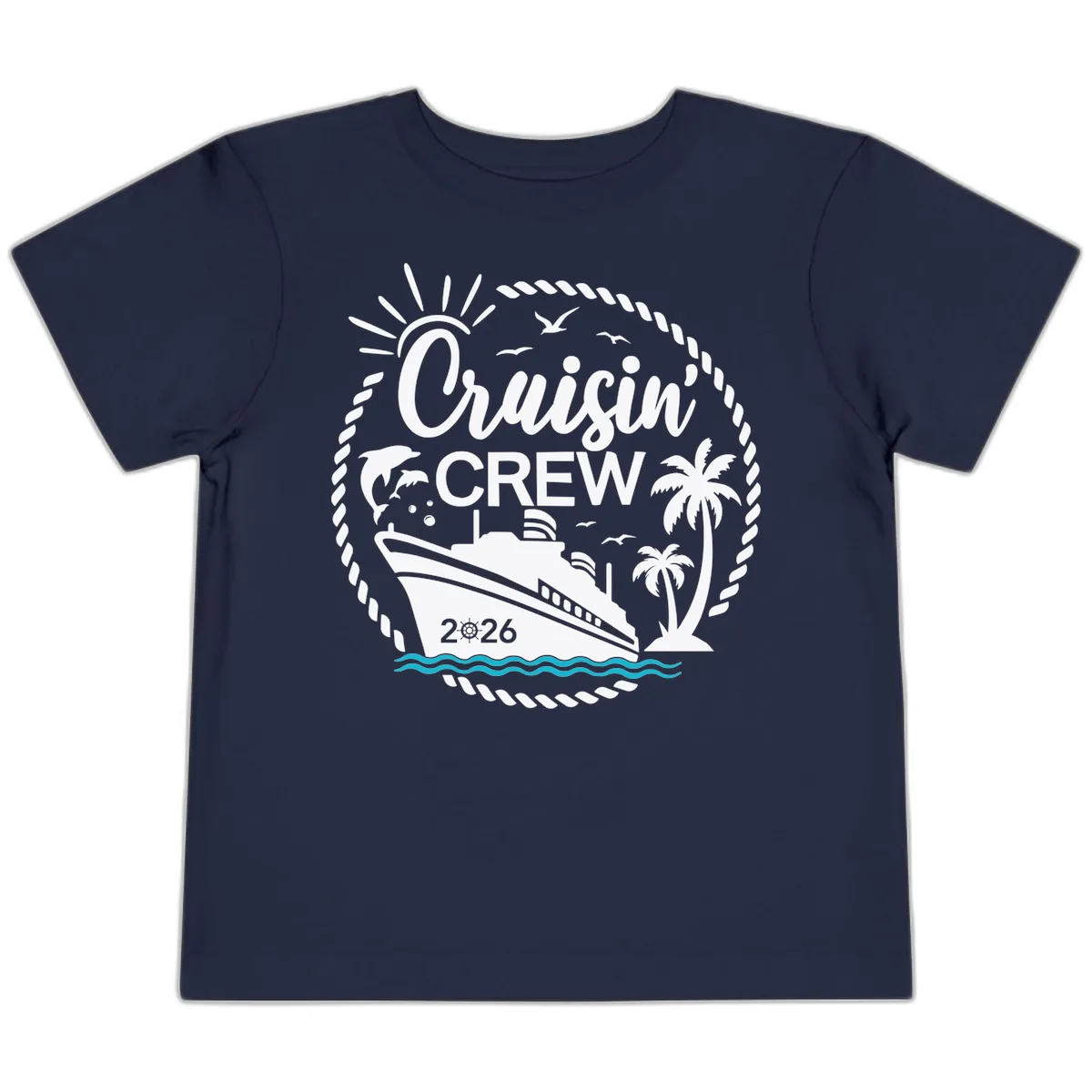 Cruisin' Crew 2026 Family Vacation Apparel Toddler T-Shirt in Navy