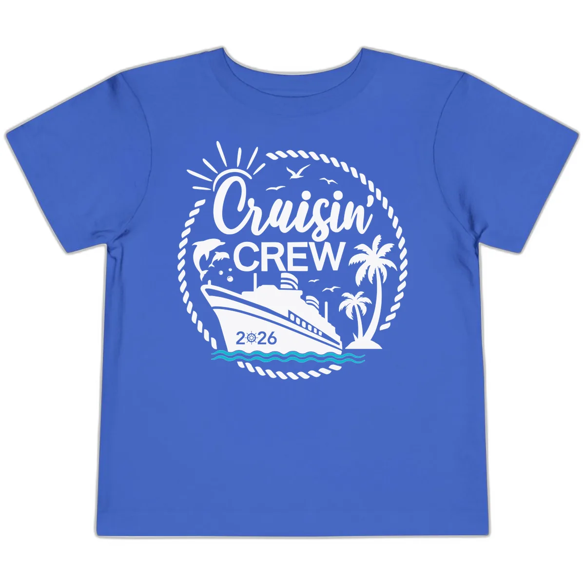 Cruisin' Crew 2026 Family Vacation Apparel Toddler T-Shirt in True Royal