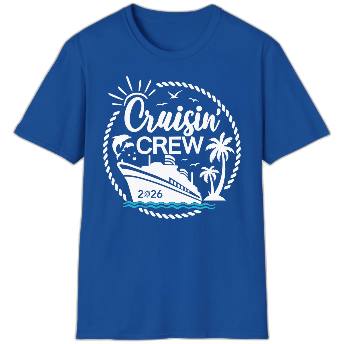 Cruisin' Crew 2026 Family Vacation Apparel T-Shirt in Royal