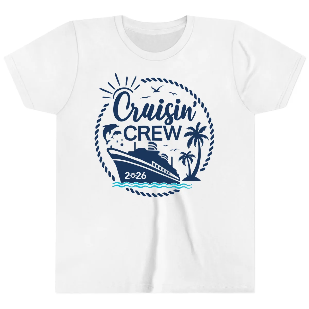 Cruisin' Crew 2026 Family Vacation Apparel Youth T-Shirt in White