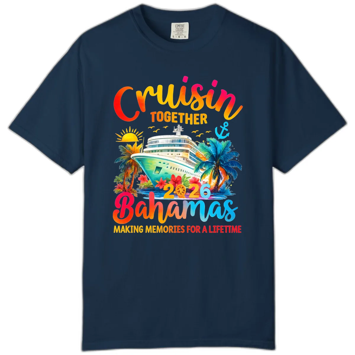 Cruisin Together Bahamas 2026 Family Cruise Comfort Color in True Navy