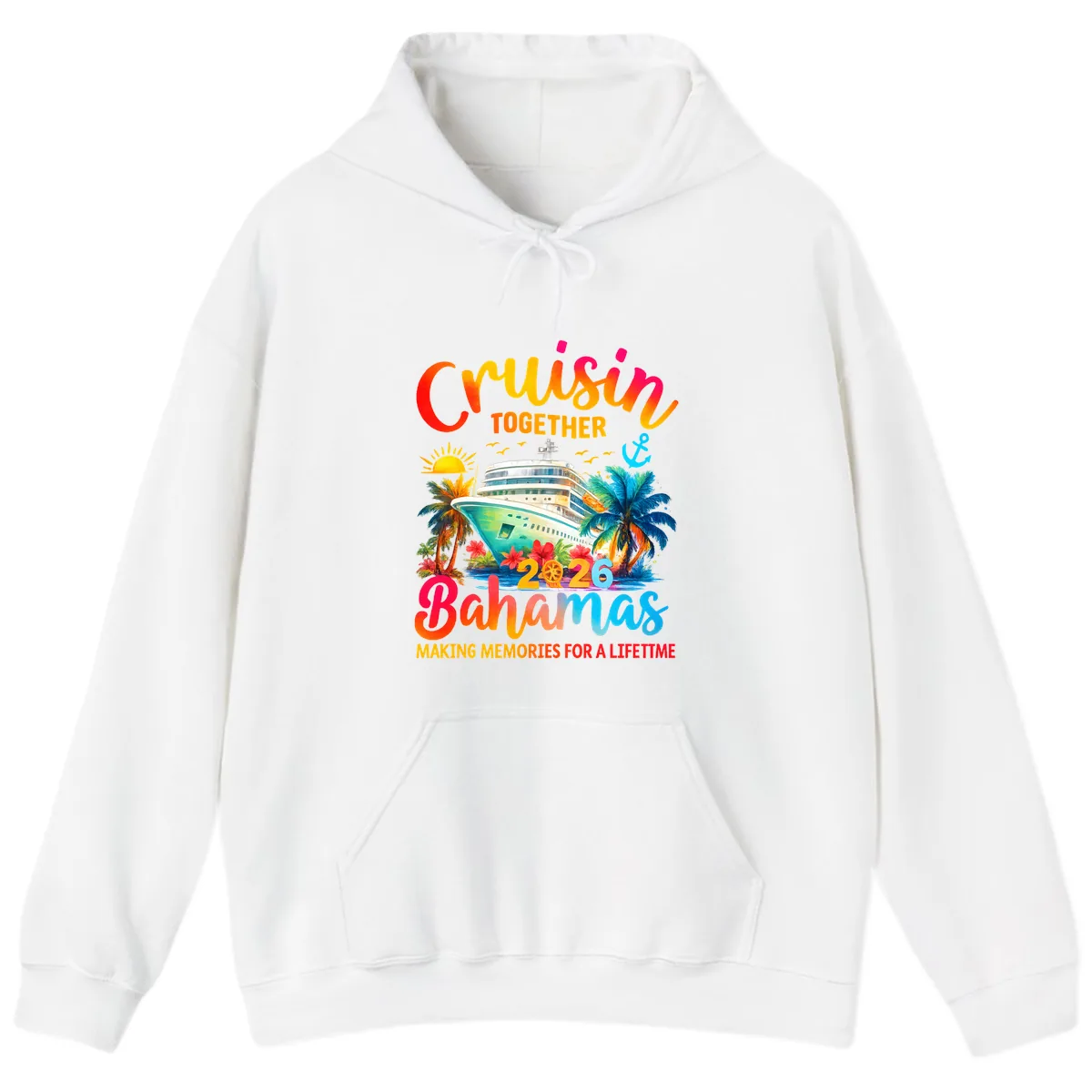 Cruisin Together Bahamas 2026 Family Cruise Hoodie in White