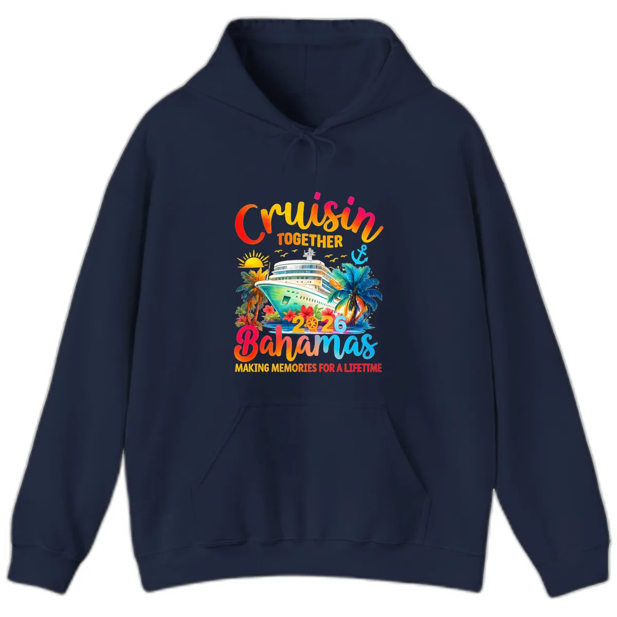 Cruisin Together Bahamas 2026 Family Cruise Hoodie in Navy