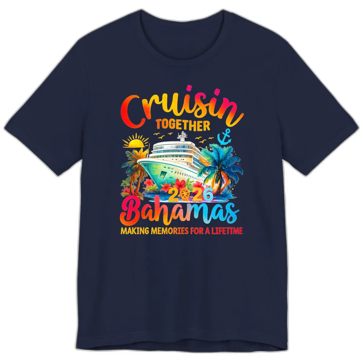 Cruisin Together Bahamas 2026 Family Cruise Premium T-Shirt in Navy