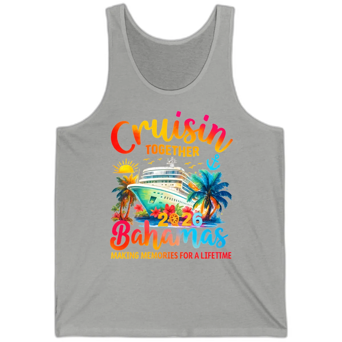 Cruisin Together Bahamas 2026 Family Cruise Tank in Athletic Heather
