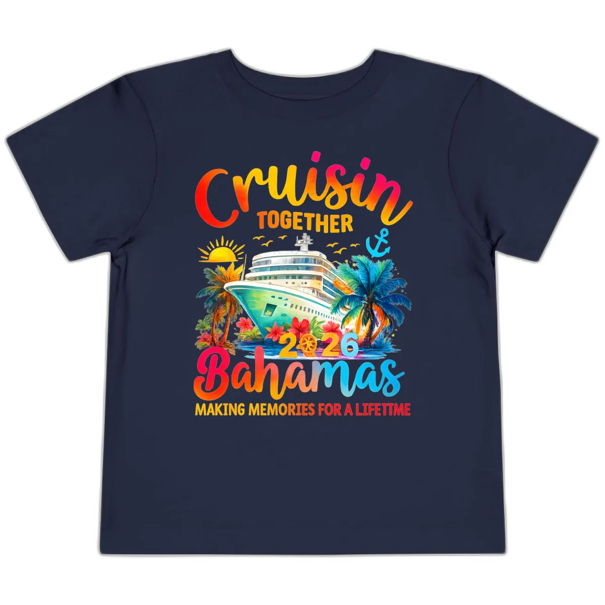 Cruisin Together Bahamas 2026 Family Cruise Toddler T-Shirt in Navy
