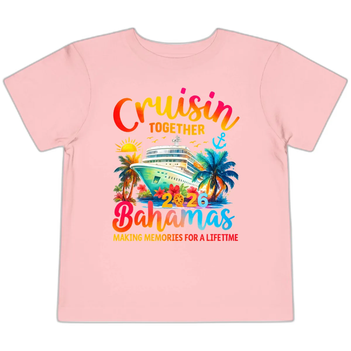 Cruisin Together Bahamas 2026 Family Cruise Toddler T-Shirt in Pink