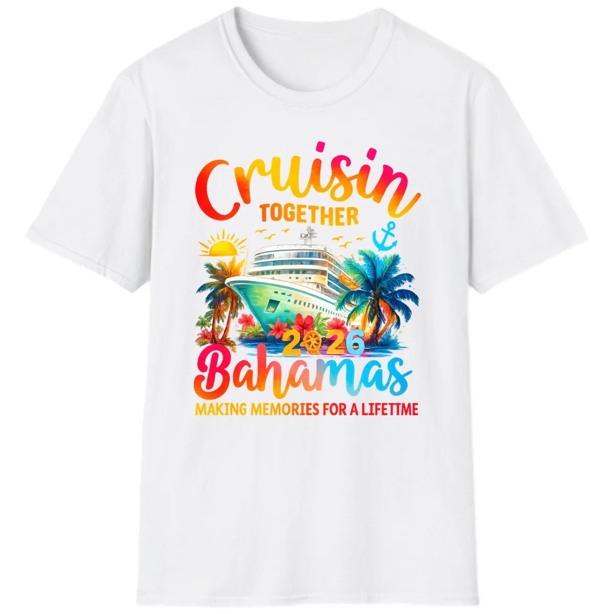 Cruisin Together Bahamas 2026 Family Cruise T-Shirt in White