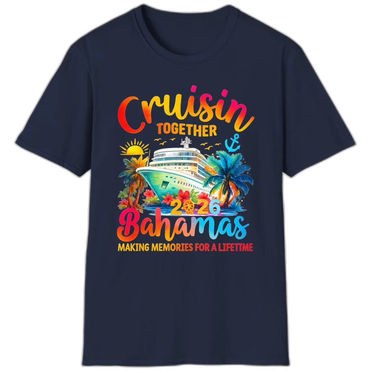 Cruisin Together Bahamas 2026 Family Cruise T-Shirt in Navy