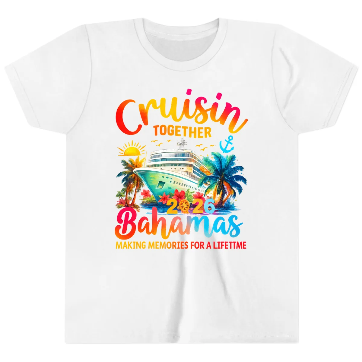 Cruisin Together Bahamas 2026 Family Cruise Youth T-Shirt in White