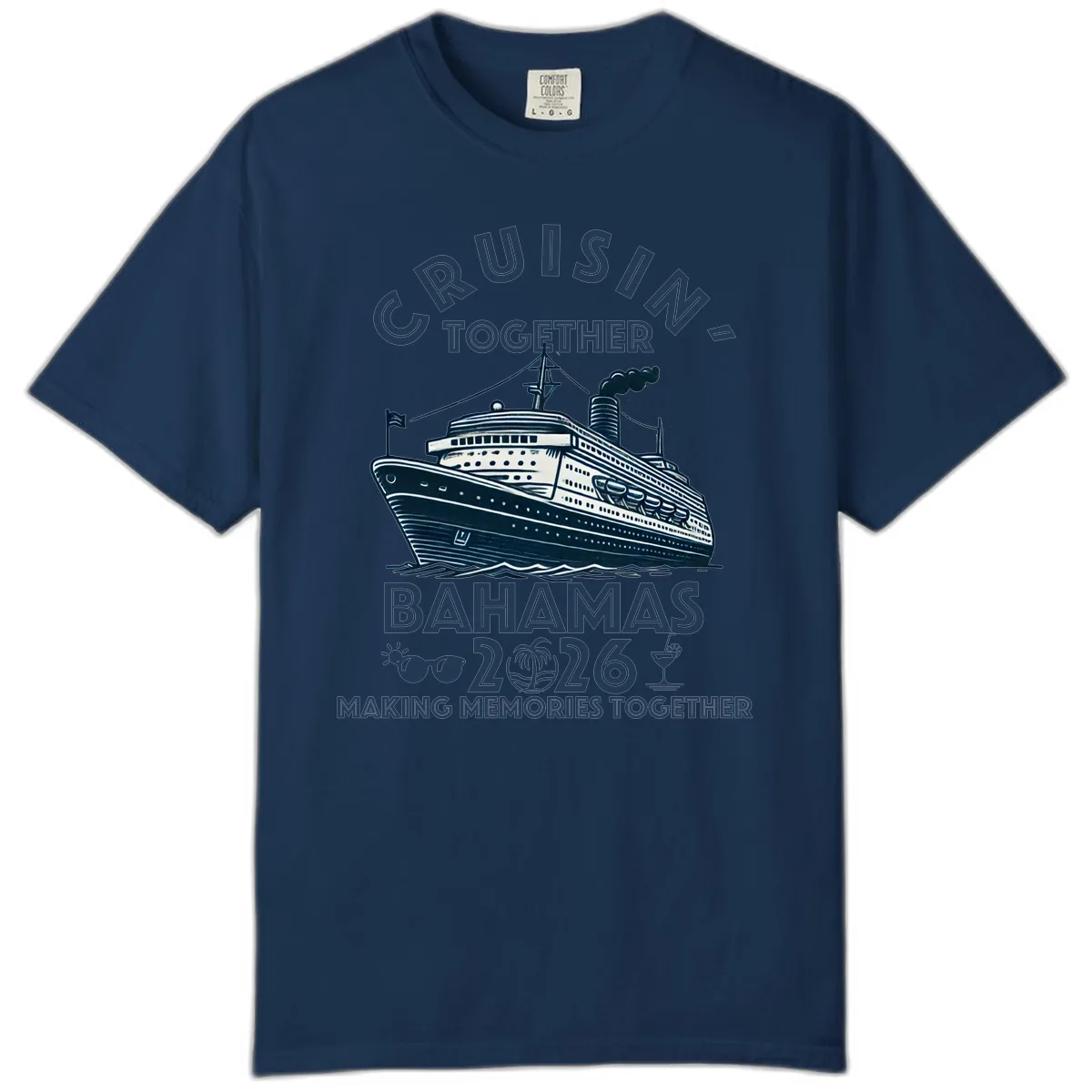 Family Cruisin' Together Bahamas 2026 Comfort Color in Navy