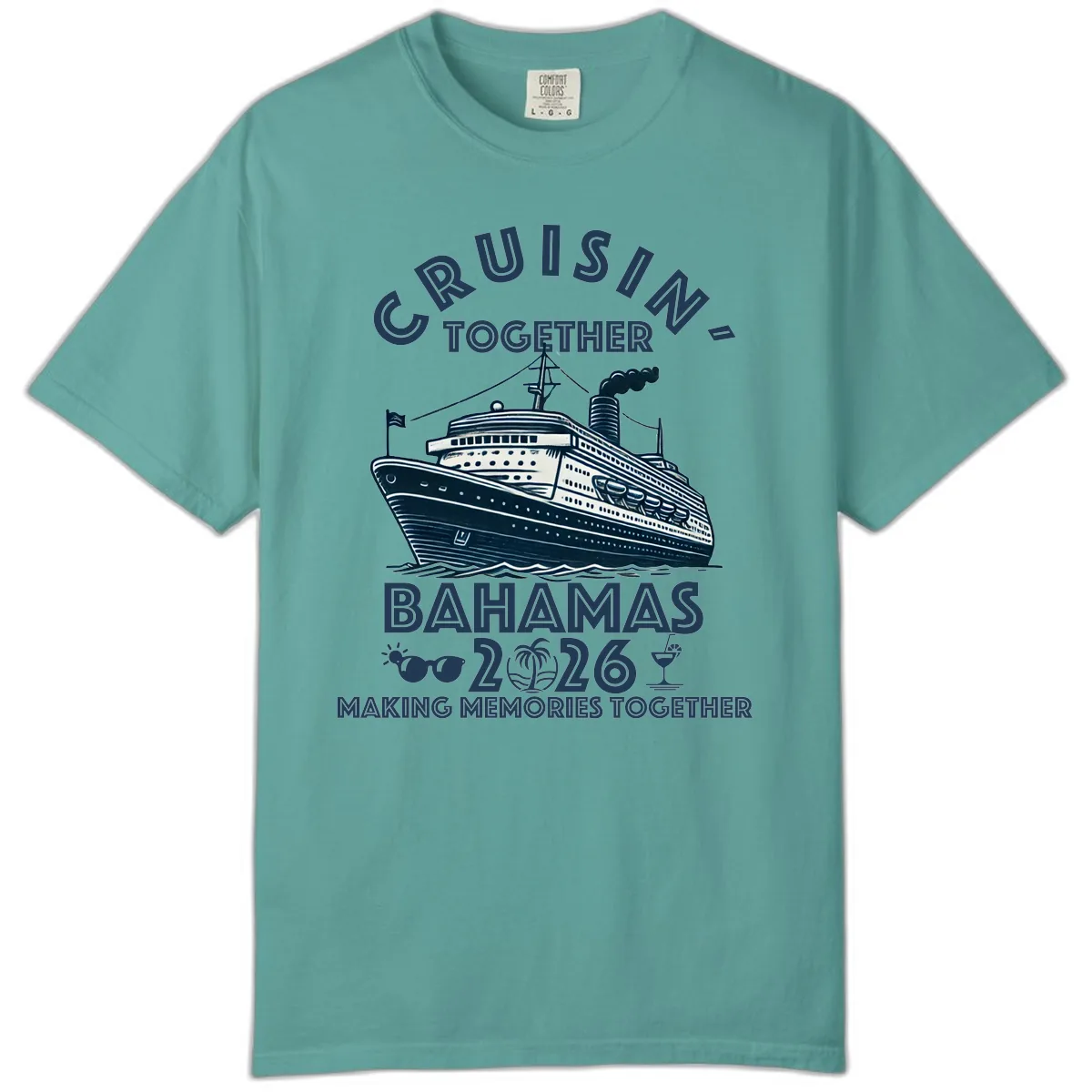 Family Cruisin' Together Bahamas 2026 Comfort Color in Seafoam