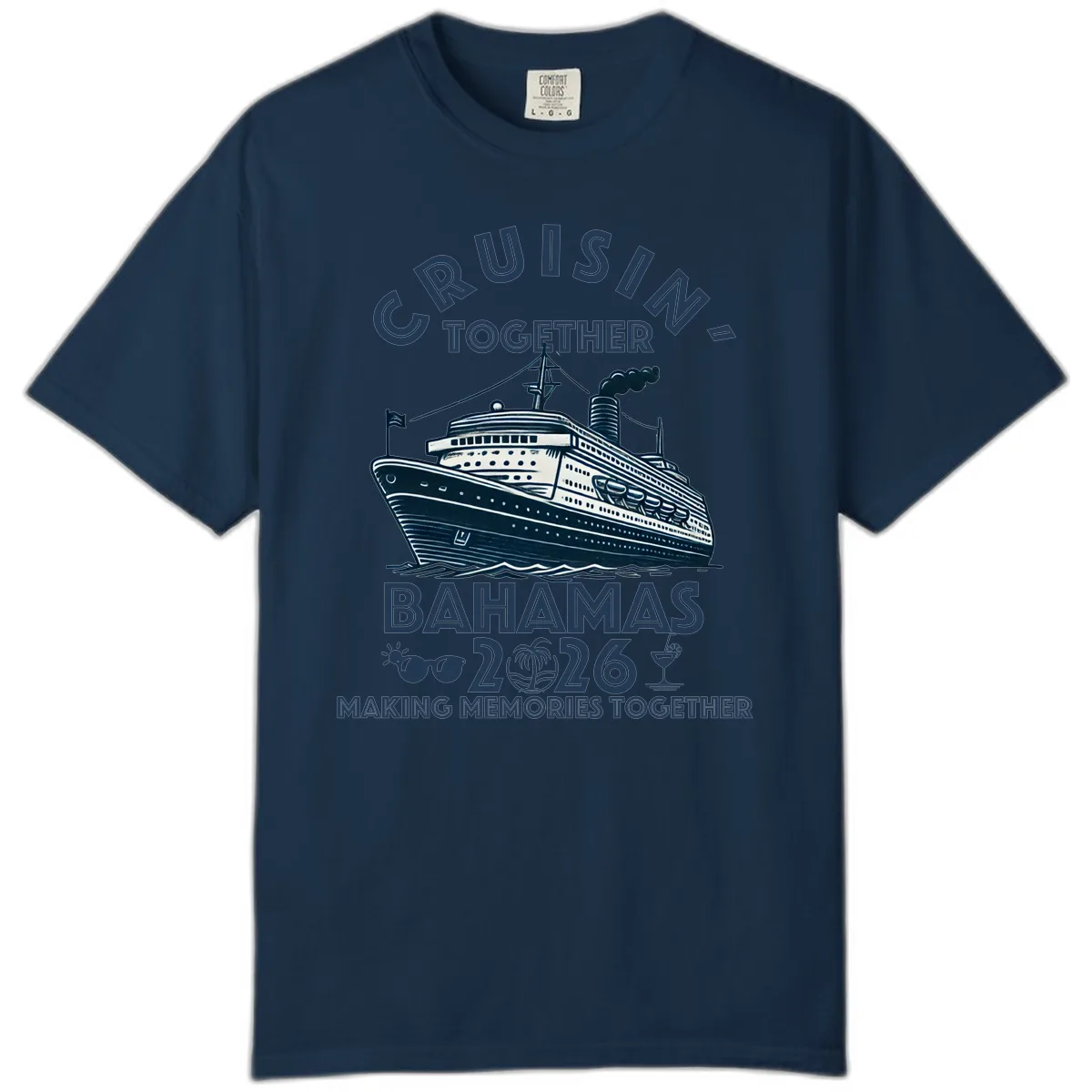 Family Cruisin' Together Bahamas 2026 Comfort Color in True Navy