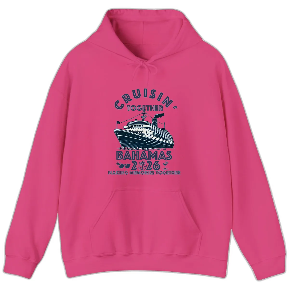 Family Cruisin' Together Bahamas 2026 Hoodie in Heliconia