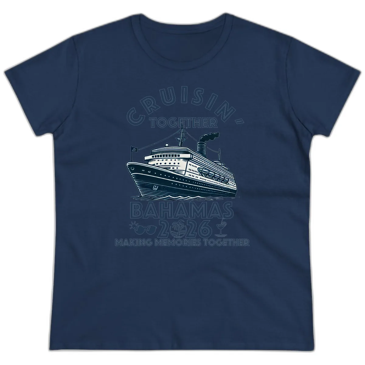 Family Cruisin' Together Bahamas 2026 Ladies Tee in Navy