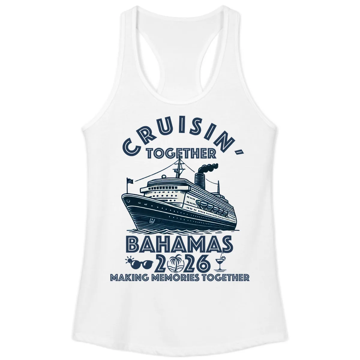 Family Cruisin' Together Bahamas 2026 Ladies Tank in White