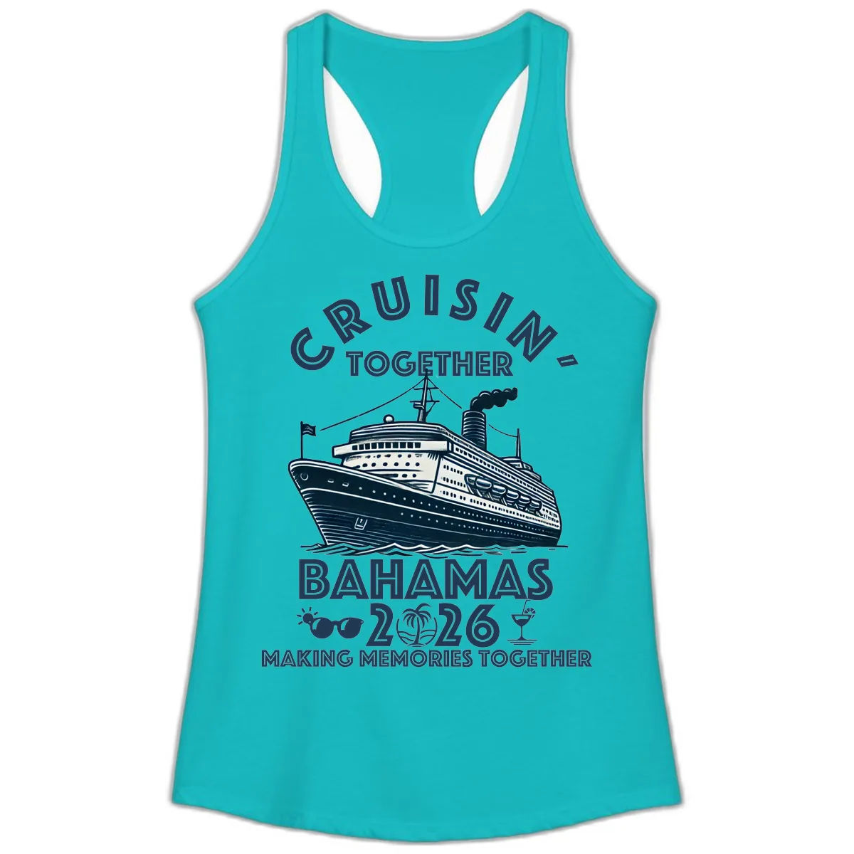 Family Cruisin' Together Bahamas 2026 Ladies Tank in Tahiti Blue